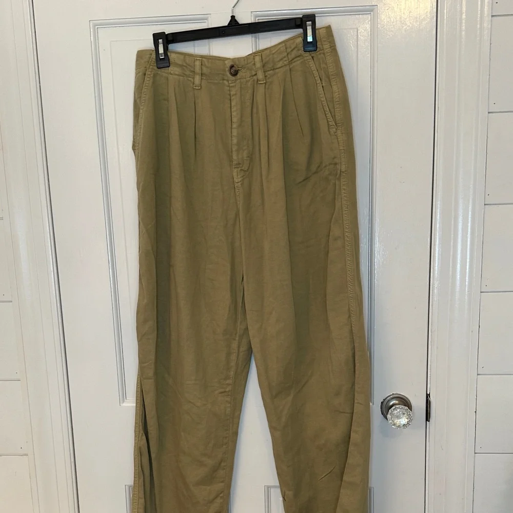 Free People Tan/Khaki wide Leg High Waist Pants size 6 NWOT - Picture 1 of 4